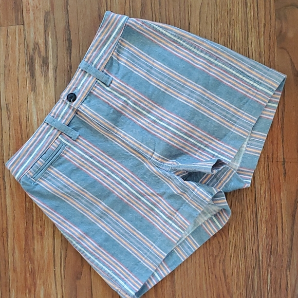 Madewell Pants - Madewell Emmett multi color striped denim shorts sz 25